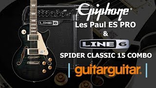 Video thumbnail for Epiphone Les Paul ES-PRO (Trans Black) & Spider Classic 15 Combo by GUITARGUITAR