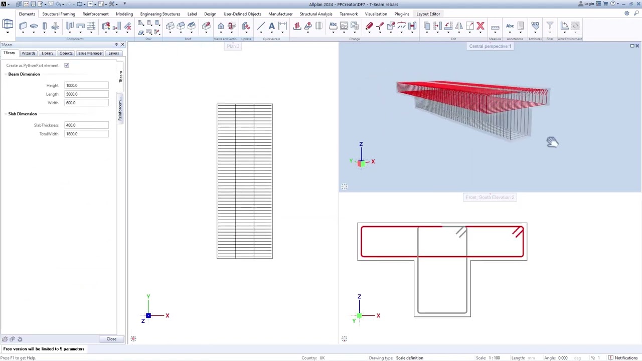 ALLTO pythonparts generator - Creating pythonparts from parametric 3D model to rebar detailing