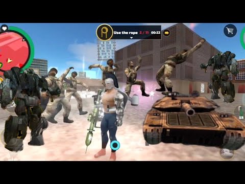 Rope Hero Destroy Army Camp, Gameplay 2022 #30.