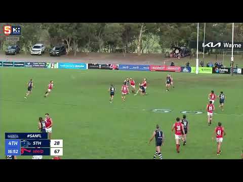 Rd 9 Hostplus SANFL Snapshot - South's Ben Shillabeer gathers & kicks checkside