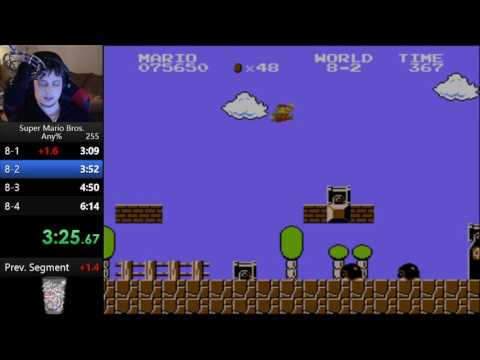 Super Mario Bros. any% speedrun in 5:52