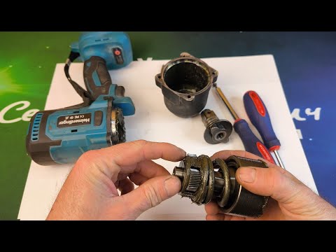 Disassembling the Heimerdinger LB 266 impact wrench after drilling with a 154mm diameter crown