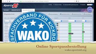 WAKO Deutschland Sportpassbestellung