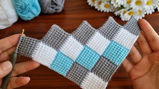 Wow! 😇 Amazing.. Super Easy how to make eye catching tunisian crochet Everyone who saw it loved it