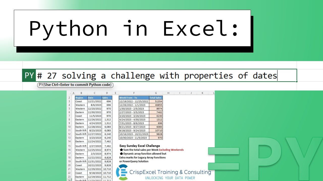 Python in Excel 27 - Dates in Pandas DataFrames