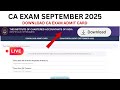 Live Demo How To Download CA Exam September 2025 Admit Card CA Exam Admit Card Download Process