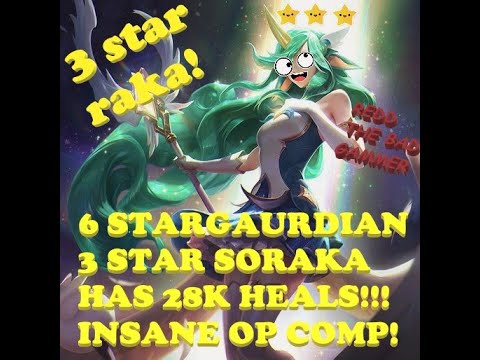 6 star guardian comp! 3 star Soraka with huge heals! TFT