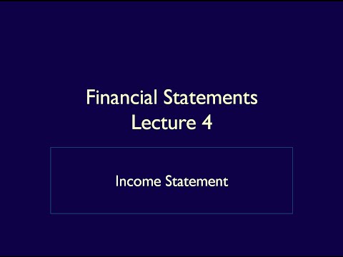 財務諸表 - 講義4 - 損益計算書 (Financial Statements - Lecture 4 - Income Statement)