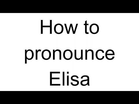 How to Pronounce Elisa (Italian)