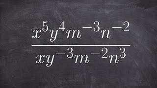 Simplifying expressions using the the rules of exponents, quotient property