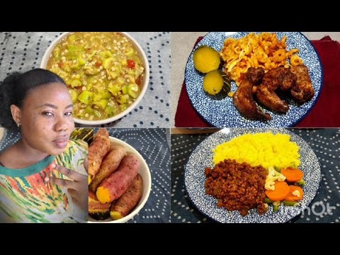 Cooking weekend meals on a budget/okra /pumpkin and sweet potatoes/chicken wings/mince meat recipes