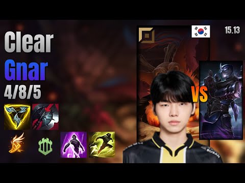 Clear Top Gnar vs Shen lol KR solo rank Full Game 15.13 | 클리어 나르 vs 쉔