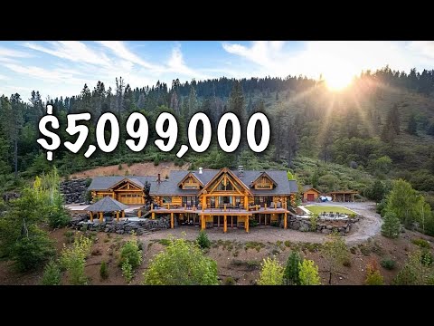Inside this $5,099,000 Log Home with Beautiful Mountain Views!