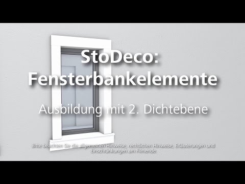 Plastische Fassadenelemente – Fensterbankelement – Ausbildung mit 2. Dichtebene
