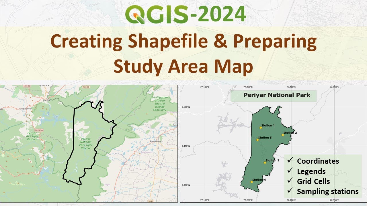 Creating Shapefile and Study Area Map for any Location | Latest Tutorial using QGIS