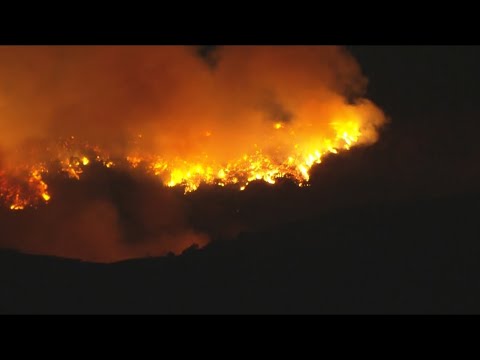 Palisades wildfire aerials Nighttime view.mp4