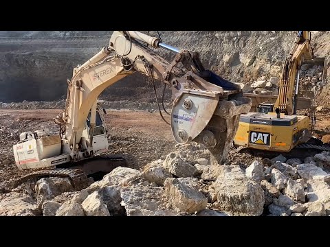 Terex RH30 Excavator With Xcentric Ripper XR80 And Caterpillar 385C - Sotiriadis Ate