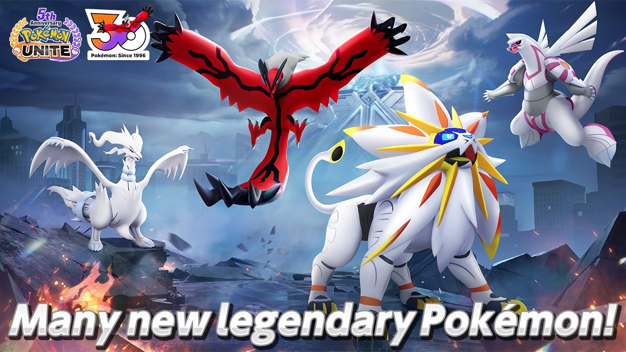 Pokémon UNITE―Yveltal, Palkia, Reshiram, and Solgaleo Join the Battle!