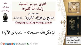 ما دلالة ذكر الذبابة في القرآن؟ لمعالي الشيخ صالح الفوزان image