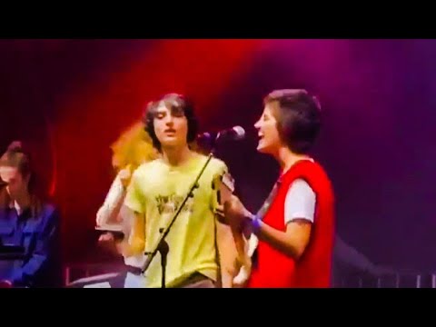 Finn Wolfhard singing with lunar vacation at ShakyKneesFest