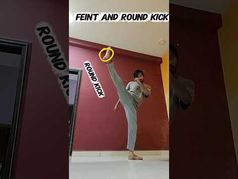 Feint and Round kick,tutorial #mma #brucelee #tutorial #trending #ytshorts #shorts #martialarts