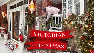 DECORATE IN THE SNOW WITH ME! My Christmas Porch: Victorian Home Outdoor Holiday Decorations ❄️🌲
