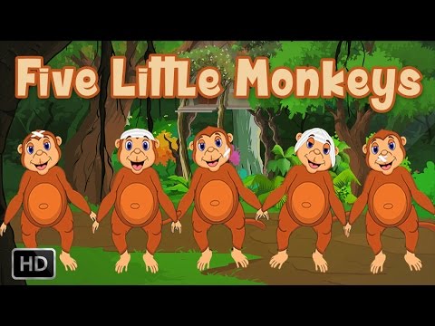 Five Little Monkeys Jumping On The Bed | HD Nursery Rhyme with Lyrics