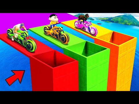 SHINCHAN AND FRANKLIN TRIED THE 3 TRIPLE TUNNEL PRIZES PARKOUR CHALLENGE GTA 5