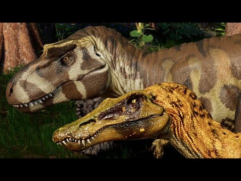 2 JP Albertosaurus & 2 JP Baryonyx Breakout & Fight - Jurassic World Evolution Mods (4K 60FPS)
