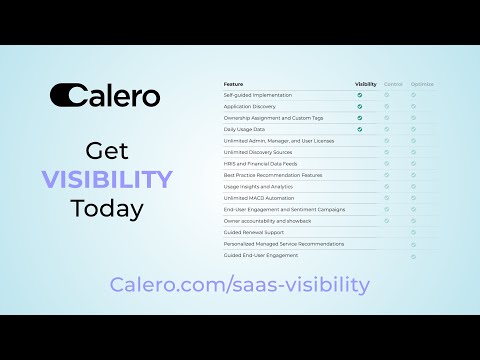 Get Visibility | SaaS Management from Calero