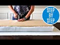 How to Make a No Sew Bench Cushion - DIY Upholstered Bench Seat