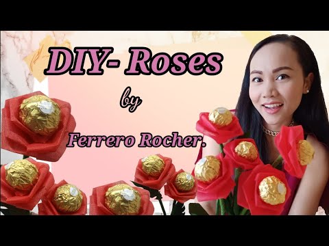 DIY - Roses by Ferrero Rocher chocolate | How to make a rose easy and special 💞 Valentine- AuntieYui
