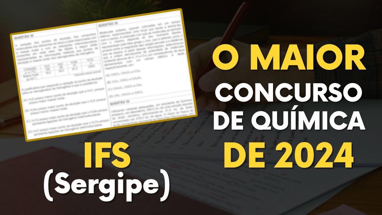 Concurso IFS 2024 - Professor de Química (Gabarito Completo!) #UdQ10x