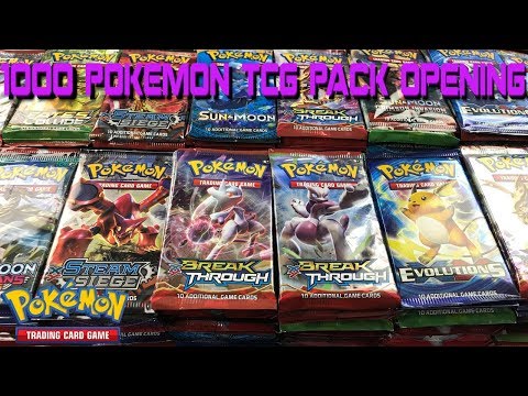 Opening Pokemon cards, 1,000 Pokemon Booster Pack opening