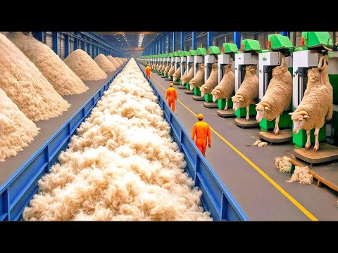 COME SI PRODUCE la LANA di PECORA 🐑 | PRODUZIONE INDUSTRIALE su LARGA SCALA 🏭
