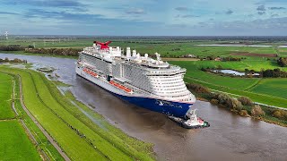 Cruise Ship Escapes a Narrow River | Carnival Jubilee