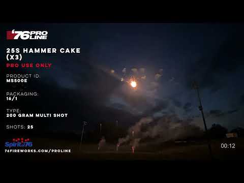 MS500E 25s Hammer Cake - Salute *Pro Use Only* 200G Multi Shot - '76 Pro Line