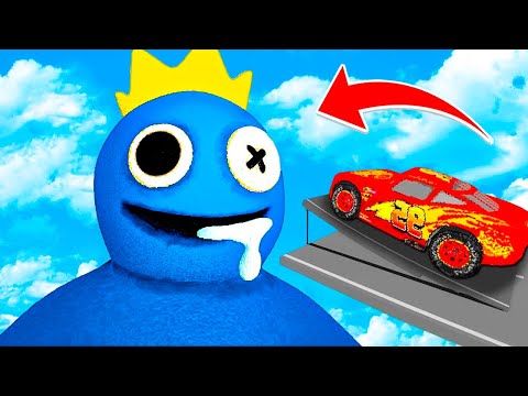 CARS vs 1000 BLUE RAINBOW FRIENDS (Teardown Mods)