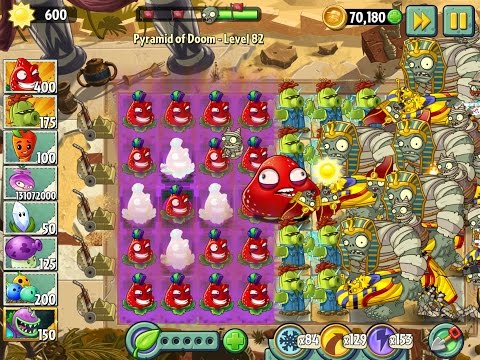 Plants vs Zombies 2 Pyramid of Doom Epic Hack - Level 82 - Strawburst & Cactus