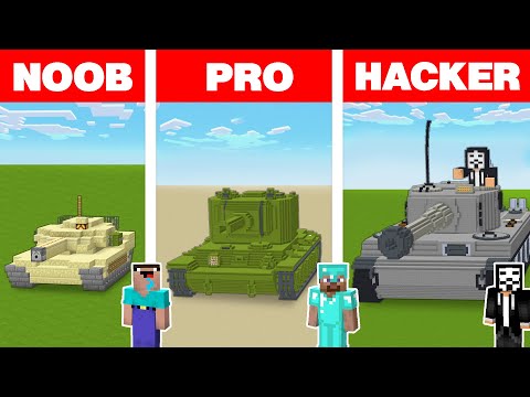 Scorpy - Minecraft NOOB vs PRO vs HACKER: ARMY TANK HOUSE BUILD CHALLENGE in Minecraft Animation