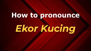 How to pronounce Ekor Kucing