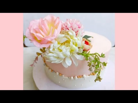 Floral Cake Ideas | Anniversary Cake Ideas | Fresh Flowers Decoration | Samia's Kitchen