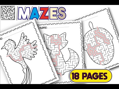 18 Mazes for Kids Puzzles with Solutions