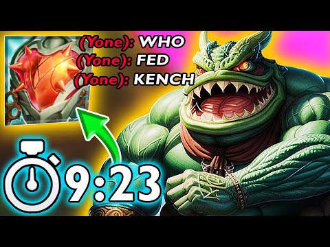 9 MINUTES HEARTSTEEL TAHM KENCH IS DOMINATING THE WHOLE GAME