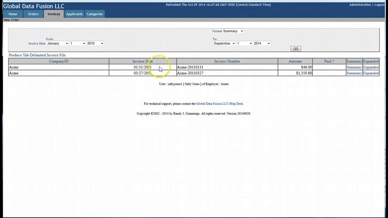 Invoice Tab Tutorial - GDF