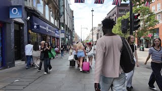 Central London Walking Tour | Oxford Street & Marble Arch | 4K HDR City Walk on a Sunny Day