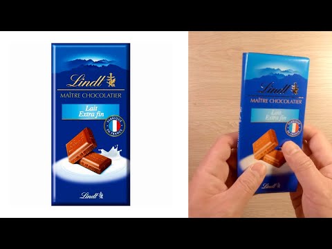 LINDT Lait Extra Fin (Made in France) Milk Chocolate Bar Unboxing & Unwrapping