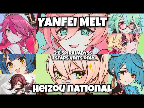 4 Stars units only! Yanfei Melt and Heizou National  - 2.8 Spiral Abyss | Genshin Impact