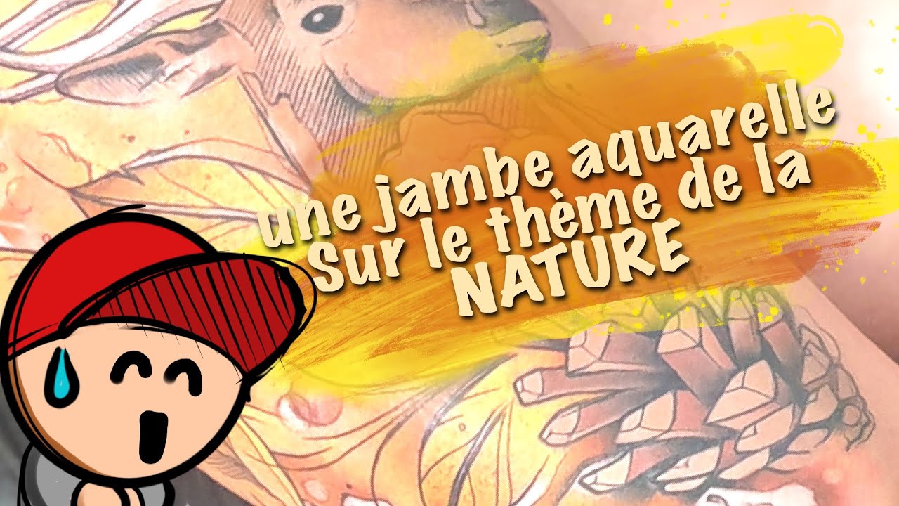 Tatouage jambe aquarelle - le cerf