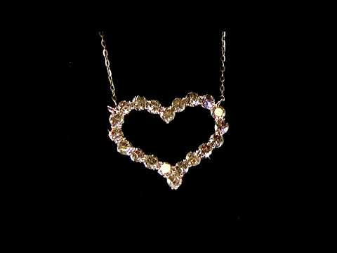 18k Rose Gold 1.76ct (TDW) Fancy Champagne Diamond Heart Shaped Pendant Necklace